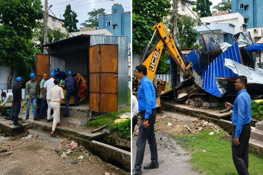टाटा स्टील की लीज भूमि पर अवैध अतिक्रमण हटाने का अभियान जारी, कदमा में बड़ा ऑपरेशन